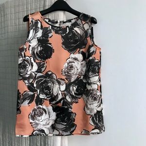 Lafayette 148 Rose Pattern Silk Tank Top NWOT